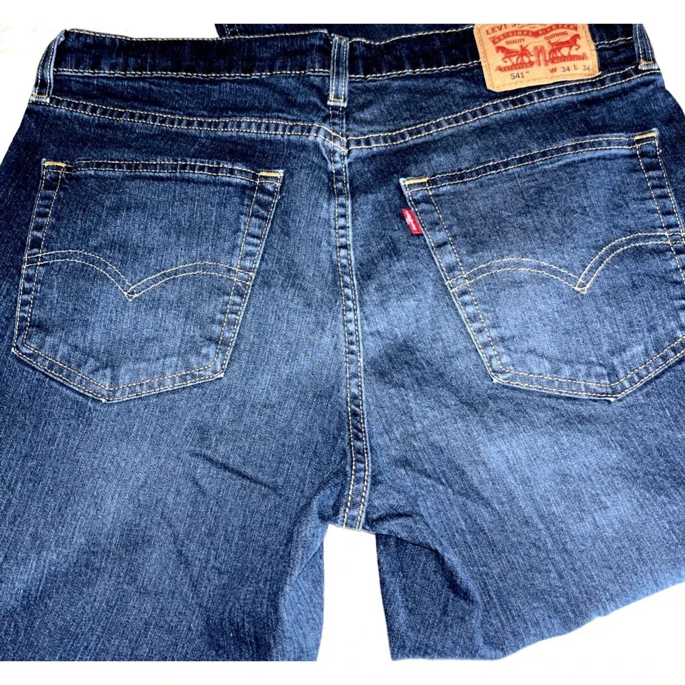 Levi's 541 Jeans Men's Size 34x34 Medium Wash Denim Stretch Athletic Taper Fit - Picture 5 of 7
